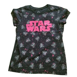 Disney Kids Tee Star Wars in Black with Pink Highlights